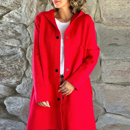 🥰Seasonal promotion super low price🥰 Women's Single-Breasted Hooded Coat