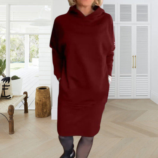 🥰Seasonal promotion super low price🥰  Women's Fleece-Lined Hoodie Dress with Pockets