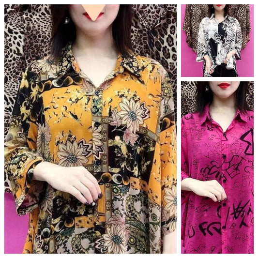 🥰 limited-time offer price 🥰Women’s Printed Loose Thin Mid-Length Lapel Shirt