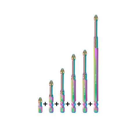 🔧 Only £37.99 for 8 PCS 🔥 S6 Color Titanium Impact Screwdriver Bit | Ultra-Hard Magnetic | Anti-Slip Cross Head ✨