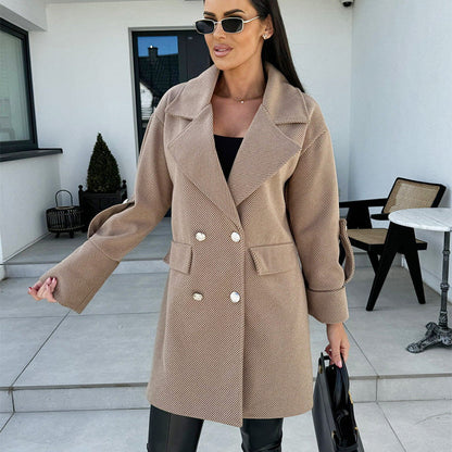 ✨ 50% off 💖Women's Solid Color Double Breasted Coat