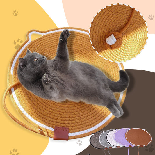 🎉Best Gifts for Bags 🎉 Cotton Rope Cat Scratching Mat with Ball Toy